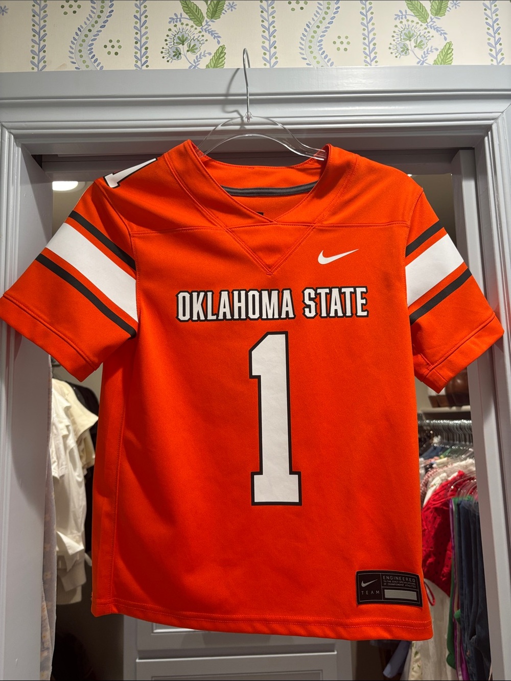 Nike Orange Oklahoma State Football Jersey #1